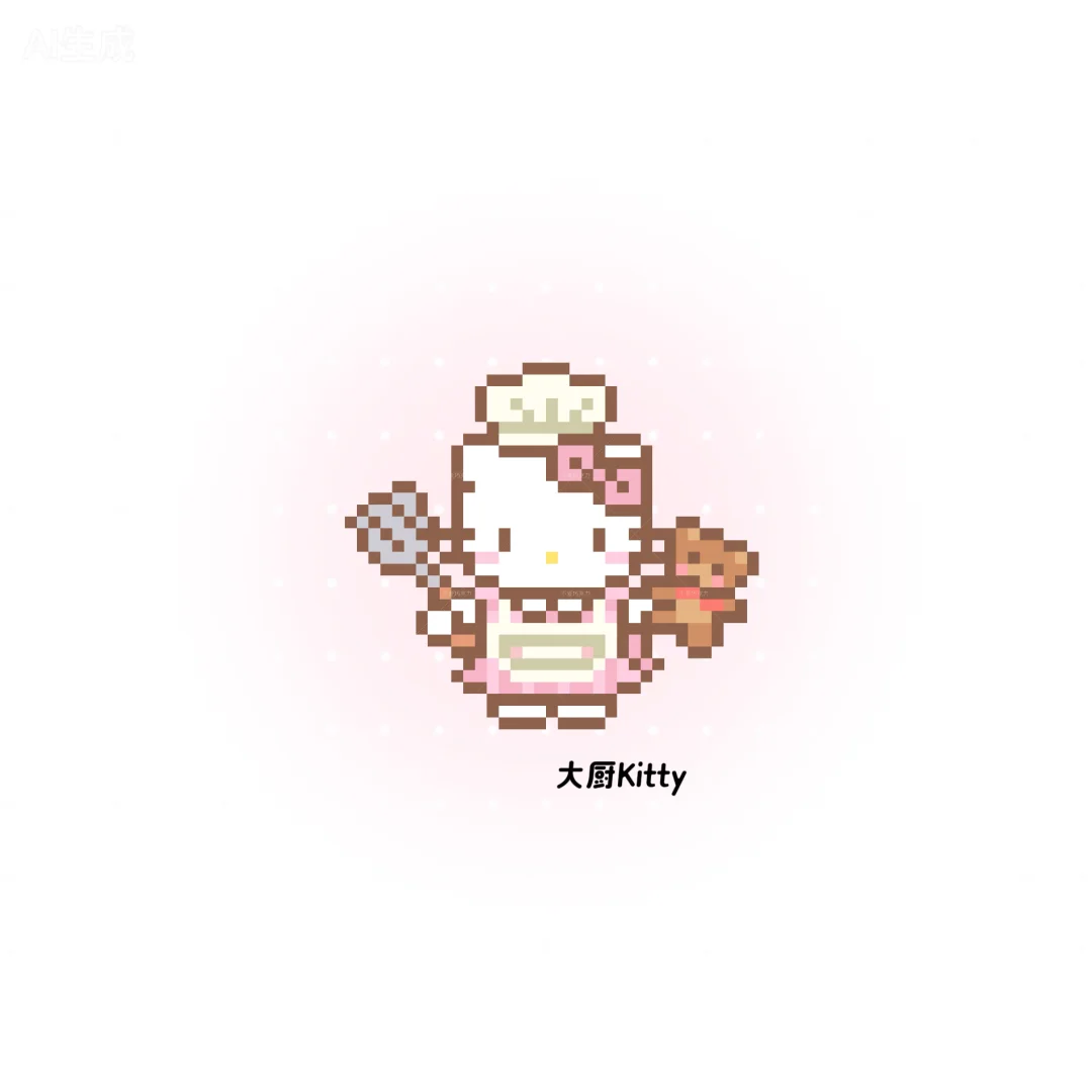 拼豆｜大厨Kitty（mini）-零一像素实验室