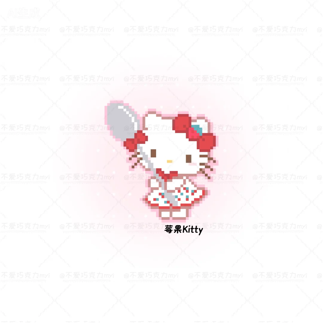拼豆｜莓果Kitty-零一像素实验室