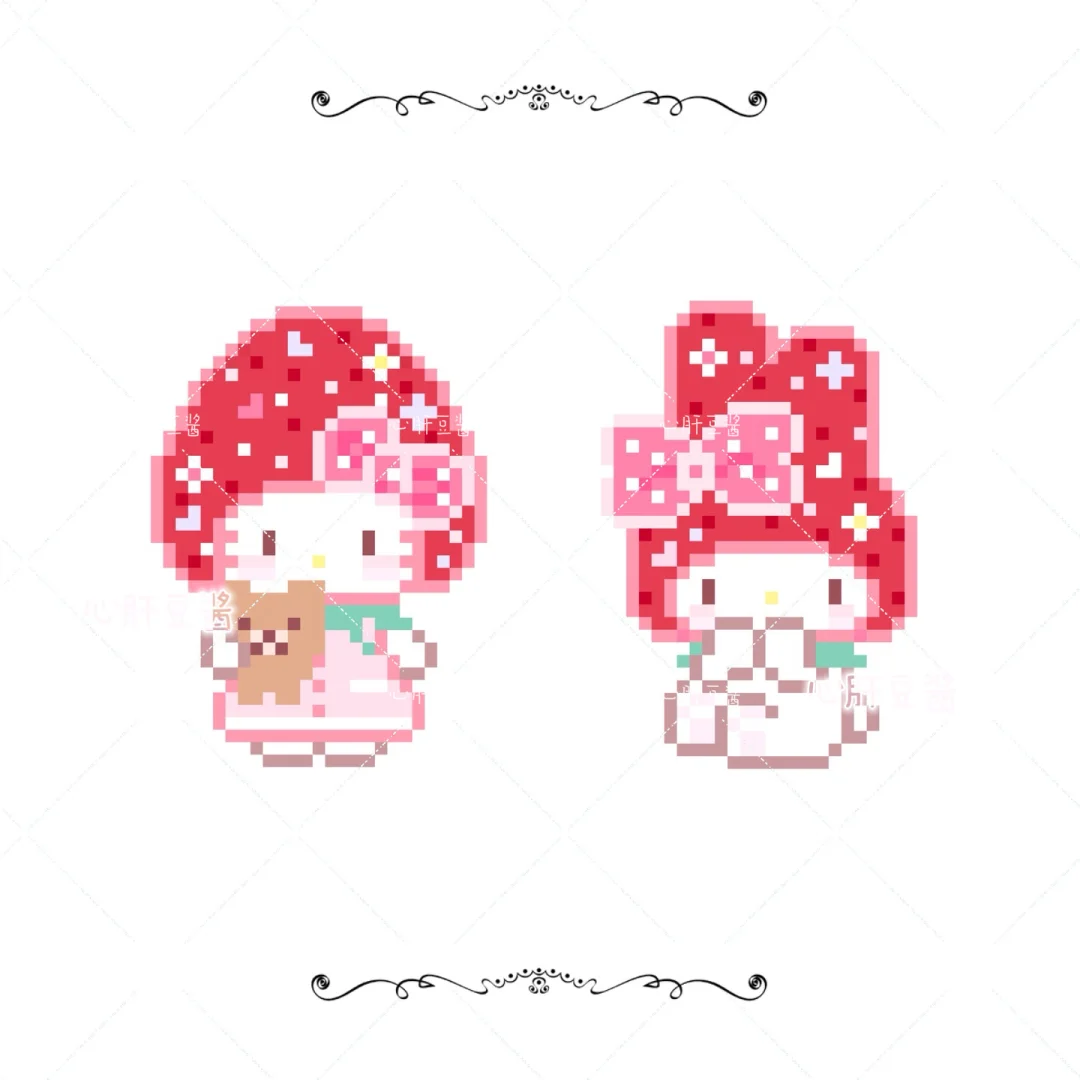像素画｜hello Kitty拼豆505-零一像素实验室