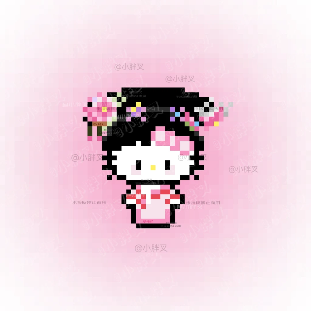 🪷Hellokitty × 甄嬛传｜甄嬛（杏花微雨版-零一像素实验室