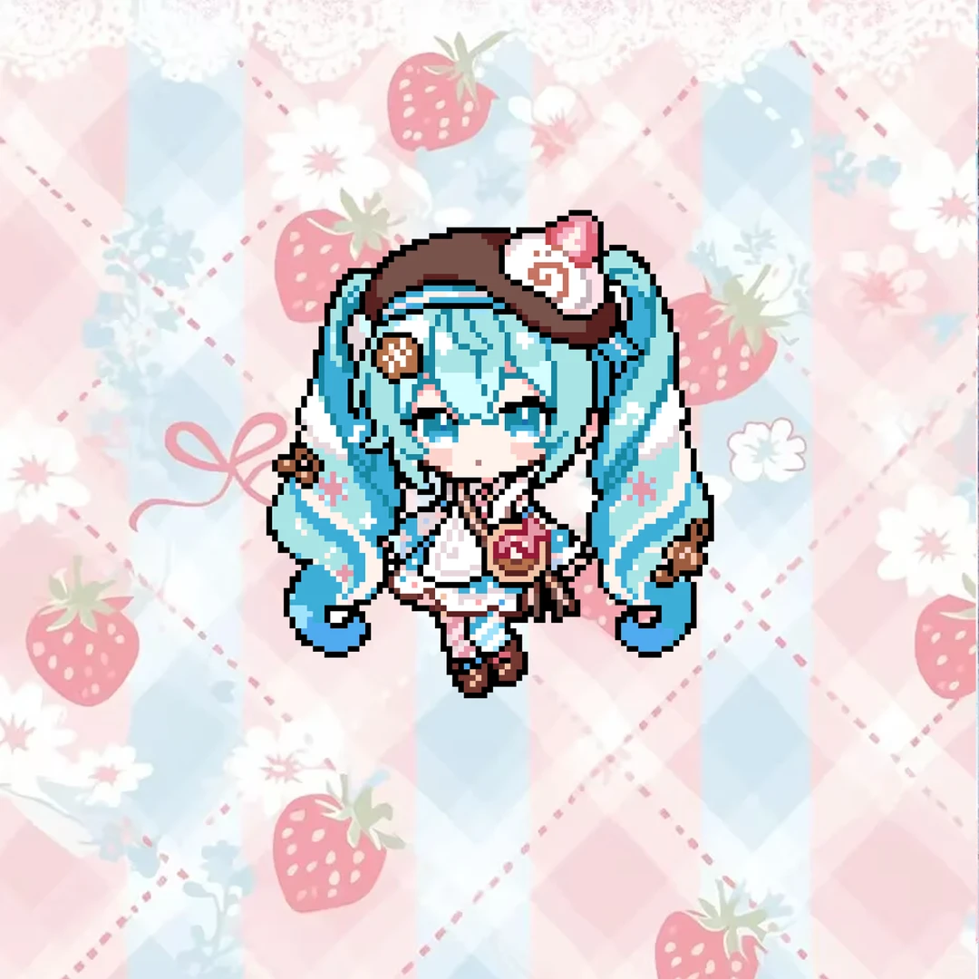 拼豆图纸 | 雪初音❄️77×84-零一像素实验室