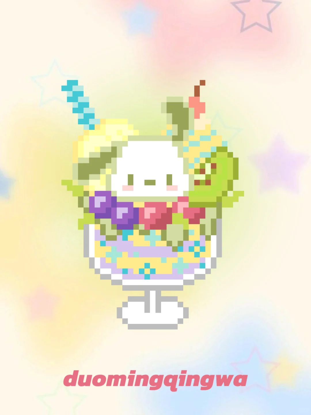拼豆图纸♡帕恰狗缤纷水果芭菲🥝-零一像素实验室