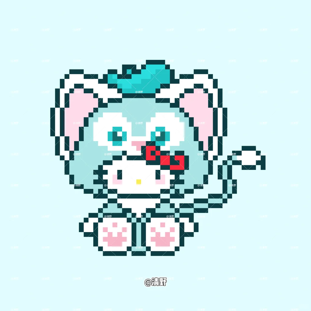 拼豆图纸｜Kitty×杰拉多尼-零一像素实验室
