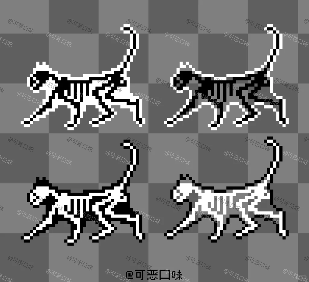 像素画｜猫猫骨骼③-零一像素实验室