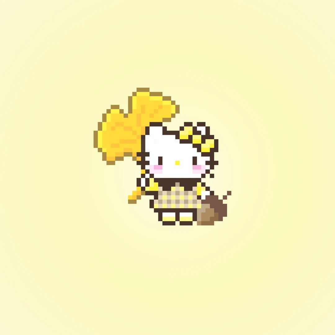 kitty🍂银杏叶与秋天-零一像素实验室