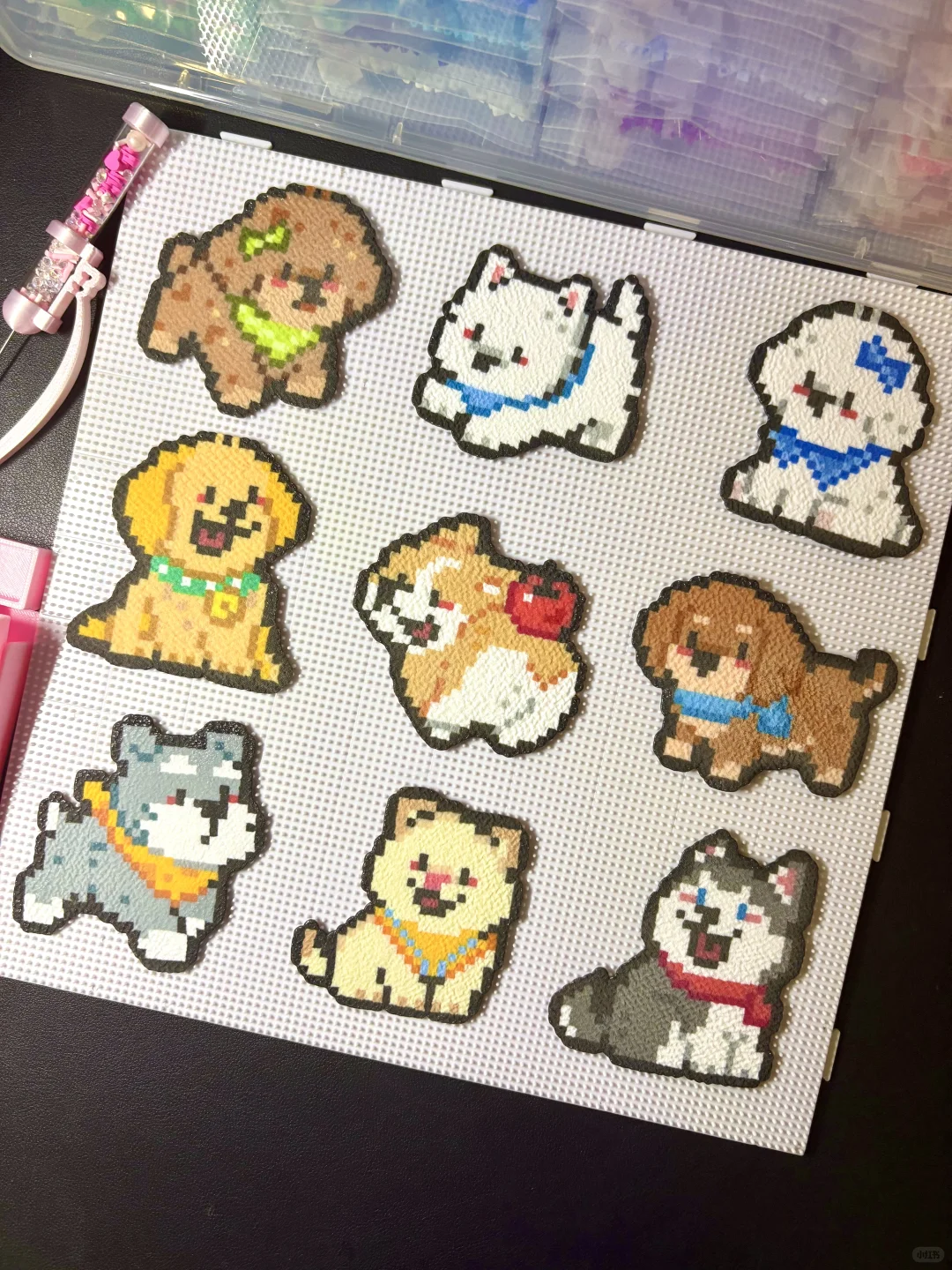 拼豆日记📔｜1️⃣1️⃣可爱狗狗🐩-零一像素实验室