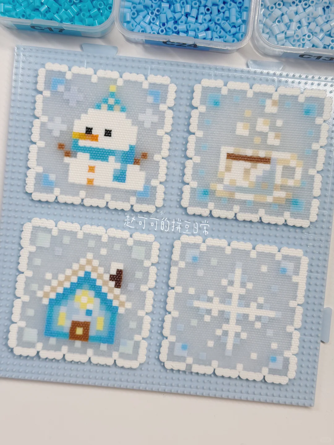 ❄️ 冬日小邮票系列｜拼豆手工🧊-零一像素实验室