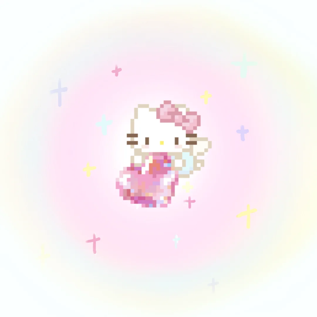 拼豆图纸|拿爱心的天使kitty ♡-零一像素实验室
