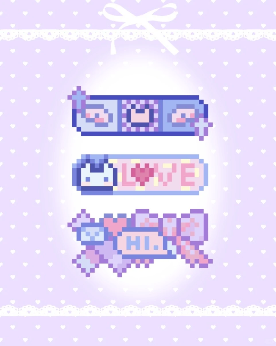 原创拼豆发卡💜-零一像素实验室