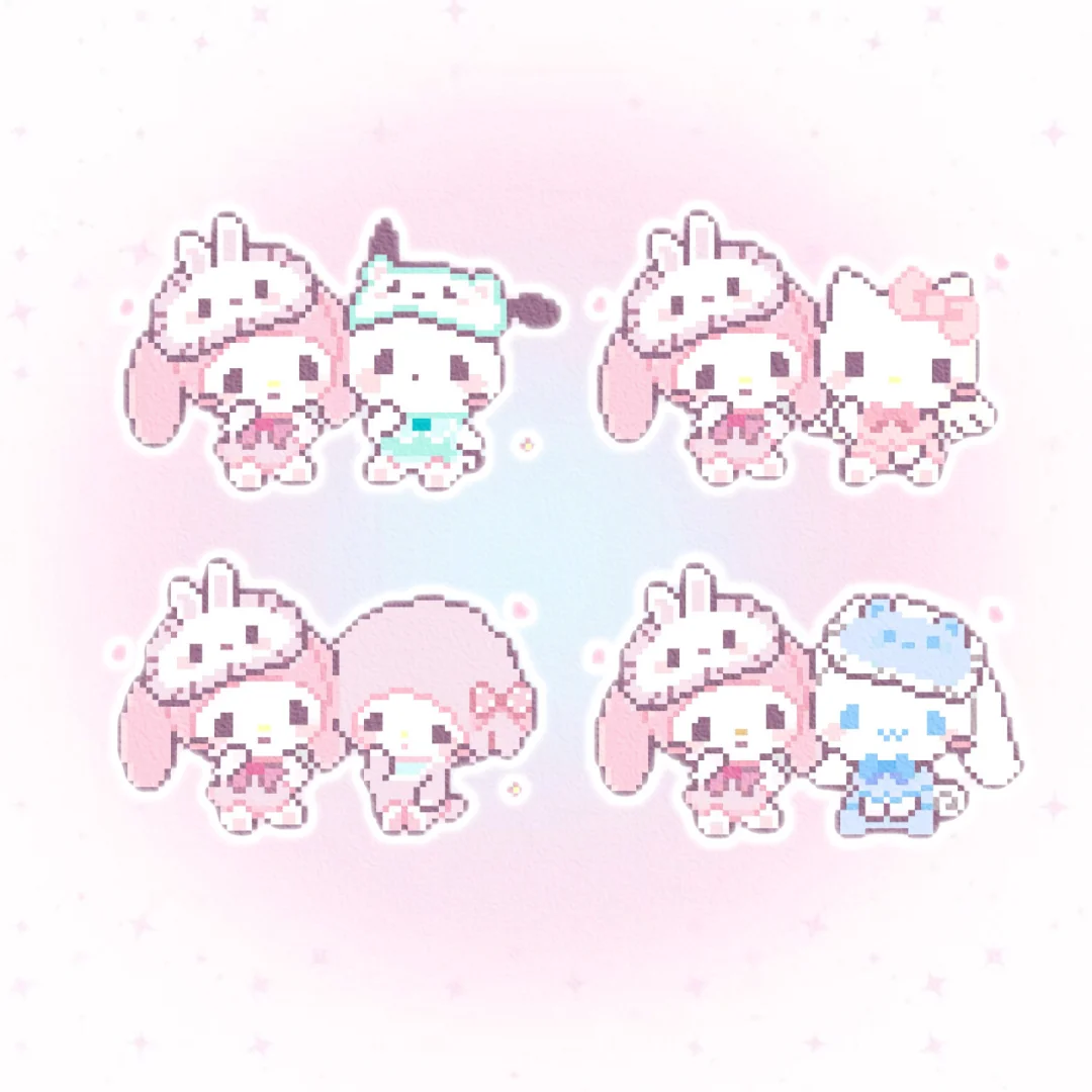 拼豆/和美乐蒂贴贴🎀/图纸请翻页-零一像素实验室