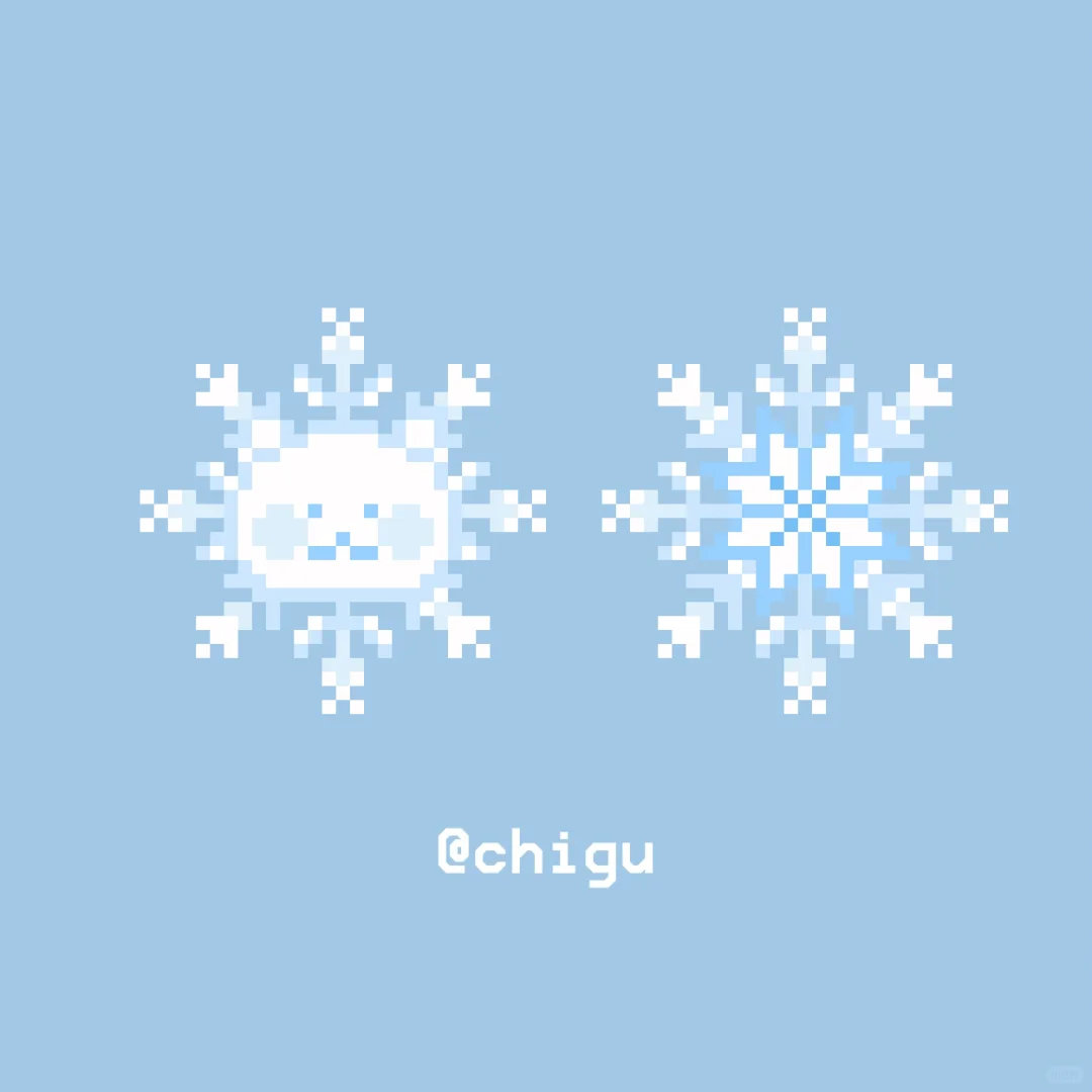 雪花和雪花自嘲熊|拼豆图纸-零一像素实验室