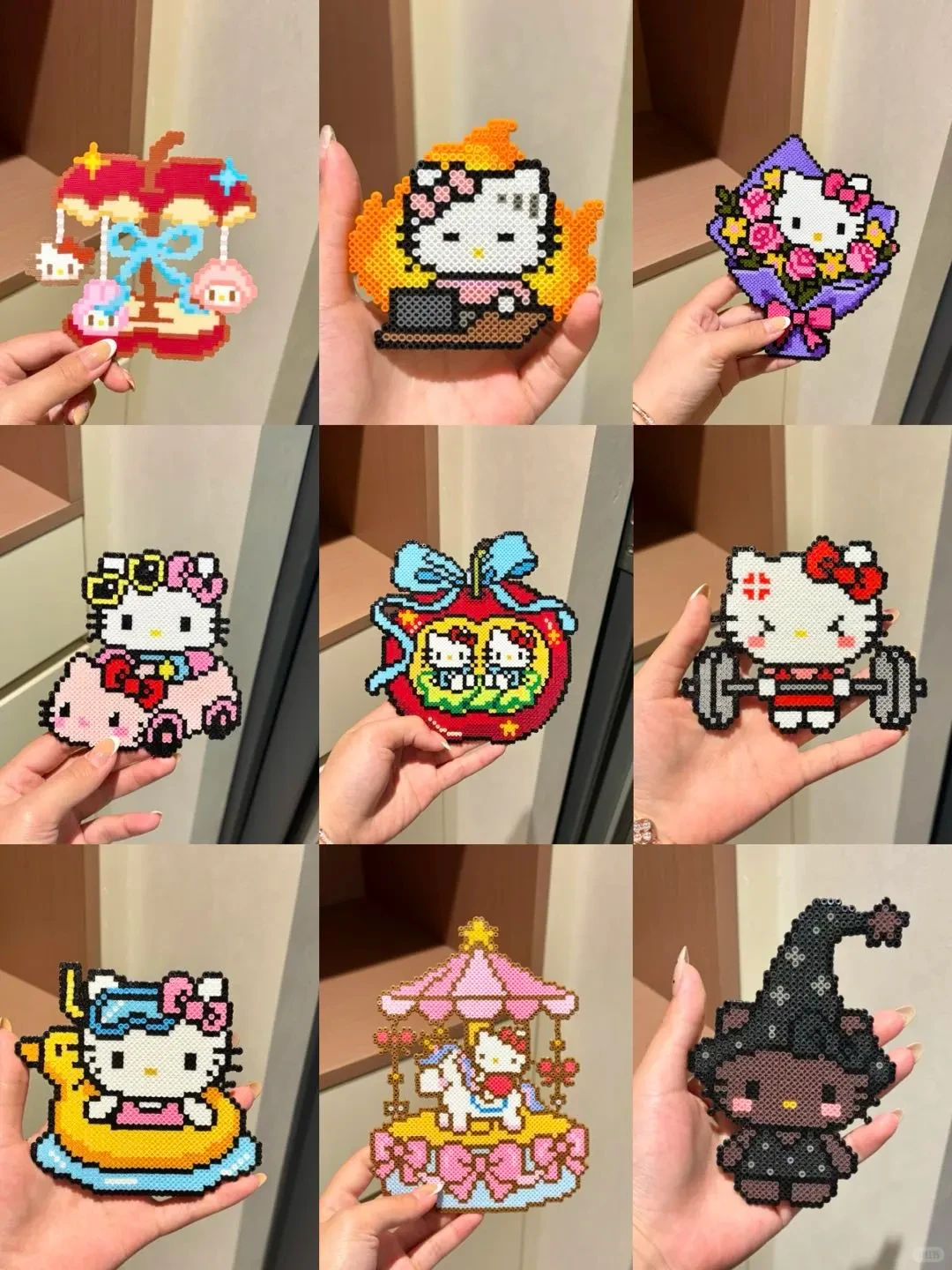 拼豆图纸|Hello kitty集合~|好拼又美丽-零一像素实验室